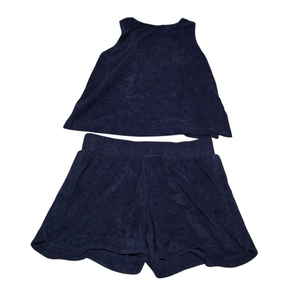 Navy Terricloth Blue Tank Top and Shorts Set